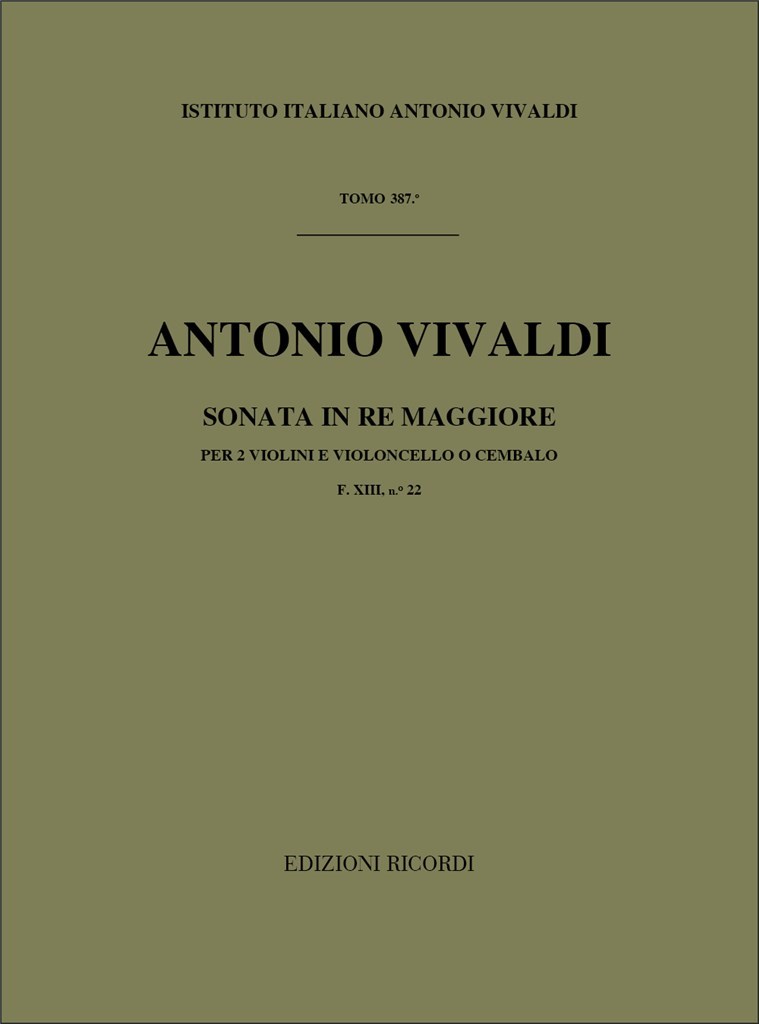 Sonate Per Vl. E B.C.: Per 2 Vl. In Re Op.I N.6